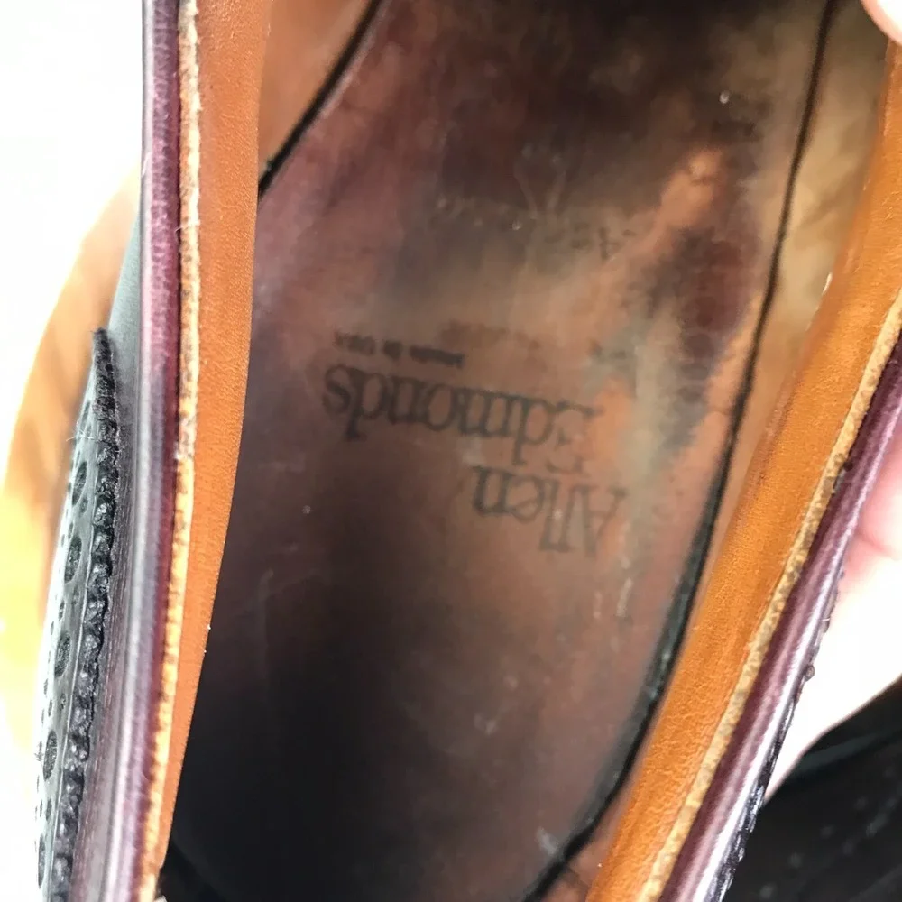 Allen Edmonds Ashland Dress Shoe Mens 9.5D Burgundy Wingtip Derby Oxford Leather